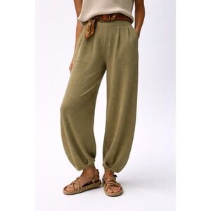 Free People Olive Green Track Jogger Pants